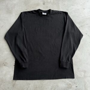 Vintage 90s Black Blank Long Sleeve Tee - L